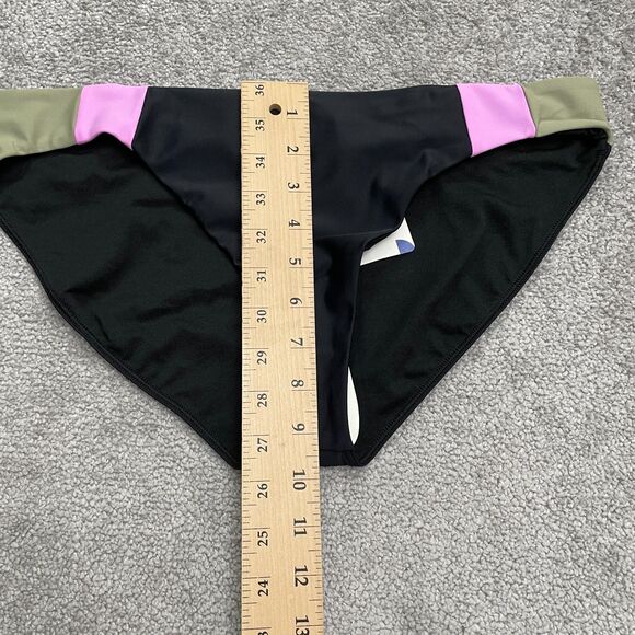 Prana Tulum Black Color Block Bikini Bottom Womens Large Multi Swimwear NWT New - Picture 8 of 10